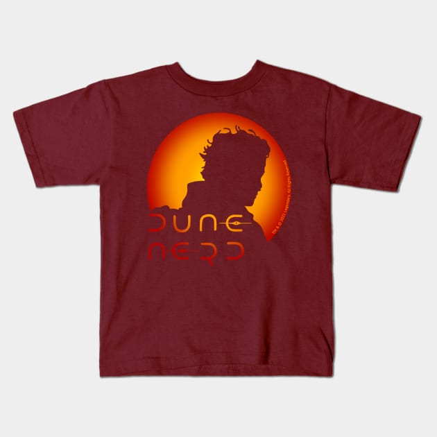 Dune Nerd Paul Atreides Silhouette Kids T-Shirt by Slightly Unhinged